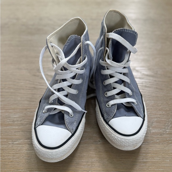 Converse girls blue colored platform hi-tops sneakers shoes size 5 kids youth - Picture 2 of 7